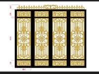 Cửa cổng cnc 4 Cánh file dxf