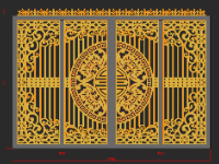 Cửa cổng cnc 4 cánh thiết kế vòm chông file dxf