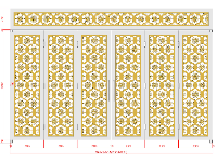 Cửa cổng cnc 6 cánh thiết kế hoa mai file dxf