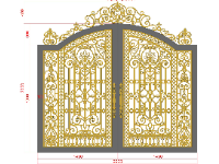 Cửa cổng cnc hiện đại 2 cánh thiết kế đẹp file cad