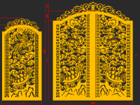 Cửa cổng cnc tứ linh long lân qui phụng file dxf