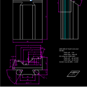 Dao tiện định hình lăng trụ bản vẽ Autocad mới