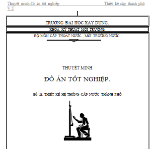 Đồ án,mẫu đồ án,cấp nước,Đồ án cấp nước