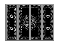 Downlaod file Cổng 4 cánh họa tiết bông hoa cnc dxf