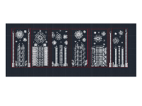 Download file dxf cổng 6 cánh hoa văn thành phố cnc dxf