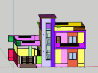 Download file Nhà phố 2 tầng 12x14m sketchup