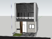Nhà 2 tầng,Nhà phố 2 tầng,model su nhà phố 2 tầng,file su nhà phố 2 tầng,sketchup nhà phố 2 tầng