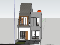 Download file Nhà phố 2 tầng 5.7x14m model sketchup
