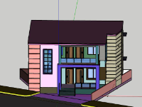 Download sketchup Biệt thự 2 tầng 11.6x11m