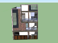 Download sketchup Nhà phố 3 tầng 8.5x16m