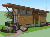 3d nhà bungalow,file su nhà bungalow,file sketchup nhà bungalow,model su nhà bungalow