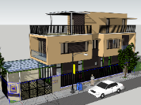 dựng 3d nhà 3 tầng,nhà phố 3d,nhà phố 3 tầng file su,3d nhà phố 3 tầng,model sketchup nhà phố 3 tầng