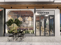 sketchup quán cafe,quán cafe sketchup,mẫu quán cafe đẹp,model su quán cafe