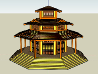 Dựng file sketchup Chòi 3 mái mới nhất