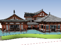 Dựng file sketchup mẫu Chùa đẹp