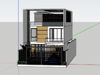 Dựng file sketchup Nhà phố 2 tầng 10x22m