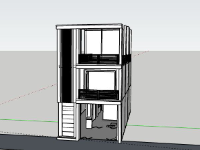 Dựng file sketchup Nhà phố 3 tầng 6.1x20m