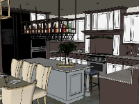 Dựng file sketchup Nội thất phòng bếp miễn phí