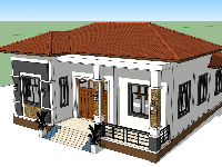 mẫu biệt thự 1 tầng,sketchup biệt thự 1 tầng,file su biệt thự 1 tầng,biệt thự 1 tầng