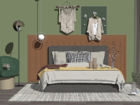 Dựng mẫu 3d sketchup phòng ngủ hiện đại