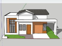 Biệt thự 1 tầng,model su biệt thự 1 tầng,biệt thự 1 tầng sketchup