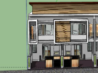 Nhà phố 2 tầng,model su nhà phố 2 tầng,sketchup nhà phố 2 tầng