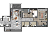 sketchup nội thất chung cư,mẫu nội thất phòng ngủ,model su nội thất khách bếp,nội thất chung cư đẹp