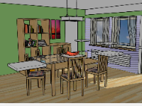 file sketchup mẫu nhà ăn,sketchup phòng ăn,file sketchup phòng ăn