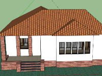 Dựng model sketchup Biệt thự 1 tầng 12x14m