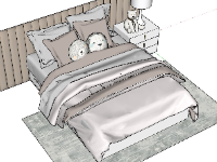 Dựng model sketchup giường ngủ hiện đại