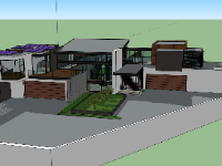 Dựng model sketchup mẫu biệt thự 2 tầng