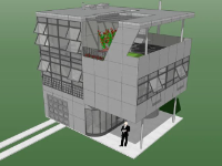 Dựng model sketchup Nhà văn phòng