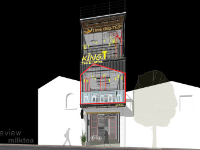 Dựng model Sketchup quán cafe 3 tầng đẹp