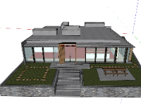 Dựng model sketchup văn phòng làm việc