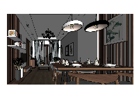 Dựng phòng khách bếp file sketchup