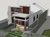 Biệt thự 1 tầng file su,sketchup biệt thự 1 tầng,model su biệt thự 1 tầng,biệt thự 1 tầng file sketchup