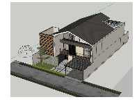 Dựng sketchup mẫu biệt thự 2 tầng mái nhật