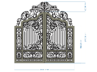 Dxf mẫu cnc cổng 2 cánh thiết kế đẹp nhất