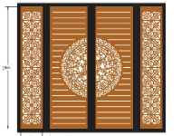 File 2d cnc cổng 4 cánh trống đồng dxf