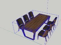 File 3d Bàn ăn gỗ óc chó model sketchup