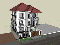 File su Biệt thự 3 tầng,model su biệt thự 3 tầng,biệt thự 3 tầng file su,file sketchup biệt thự 3 tầng