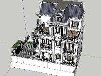 File 3d biệt thự 3 tầng tân cổ điển 8x12m model sketchup