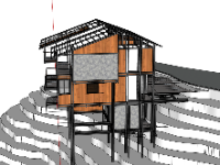 File 3d miễn phí nha kết cấu thép 3 tầng 18.5x10.5m (sketchup)
