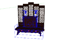 File 3d model sketchup vách thờ + ban thờ