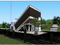 File 3d nhà hiện đại file sketchup