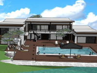 biệt thự sketchup,biệt thự nghỉ dưỡng,sketchup biệt thự 2 tầng,file sketchup biệt thự nghỉ dưỡng,sketchup biệt thự nghỉ dưỡng