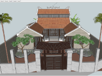 File sketchup chùa,File 3d chùa,File 3d sketchup chùa,đình chùa,file thiết kế đình chùa