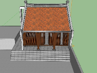 File 3d sketchup nhà gỗ 3 gian 7x9m