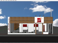 File 3d sketchup nhà hàng quán cafe 11.5x36m