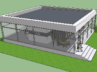 File 3d sketchup nhà phố 1 tầng 11x13m (định dạng .skp)